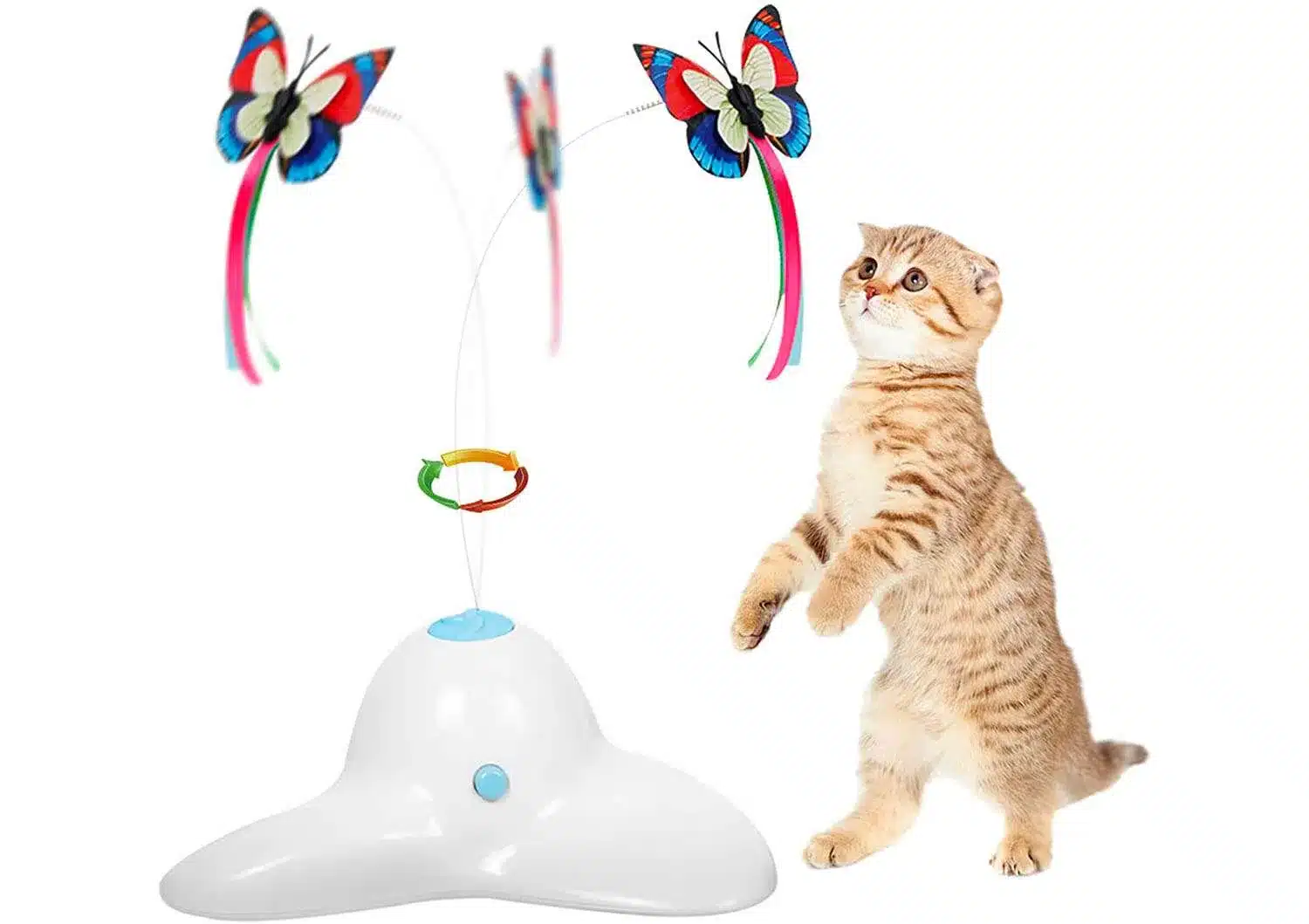 Cat Feather Toys Interactive Cats - Dorakitten Cat Powerful Suction Cup  Handheld Teaser Wand Toy and 5PCS Replacement Feather with Bell for Kitty